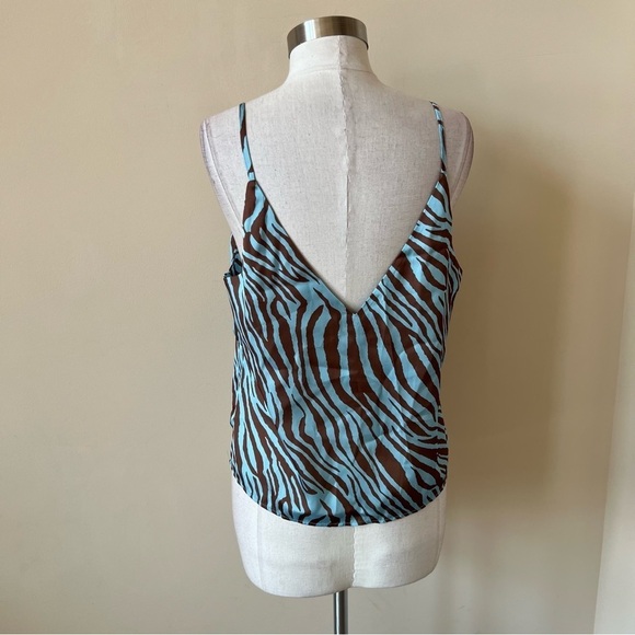 ASOS design zebra animal print tie front cami tank 13197 - Picture 5 of 9